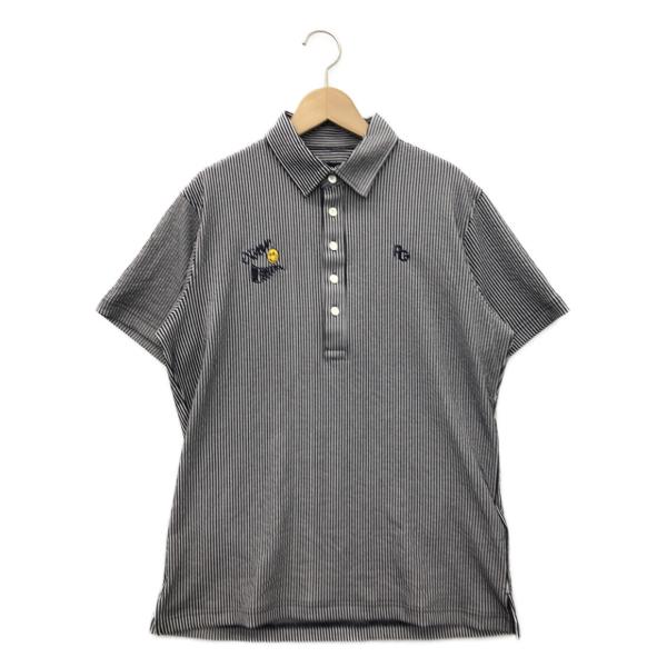 美品 パーリーゲイツ 半袖ストライプシャツ 053-4160555 メンズ SIZE 4