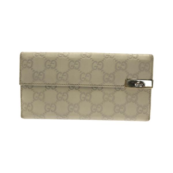 グッチ 二つ折り長財布 Wホック 257012・2067 シマ レディース