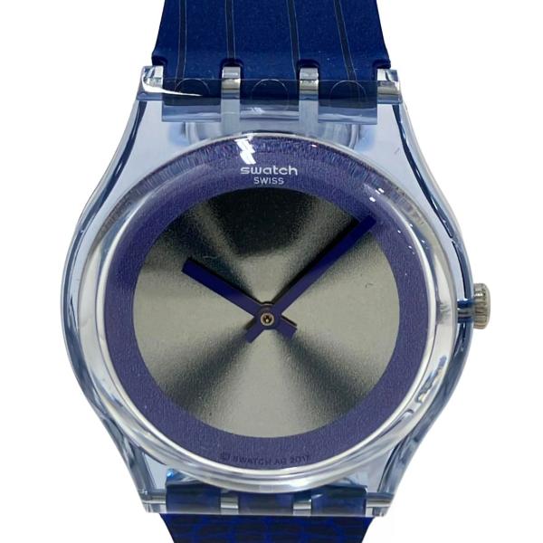 美品 スウォッチ 腕時計 JAMES BOND 007 LICENCE TO KILLコラボ クオーツ シルバー GZ328 ユニセックス Swatch 中古