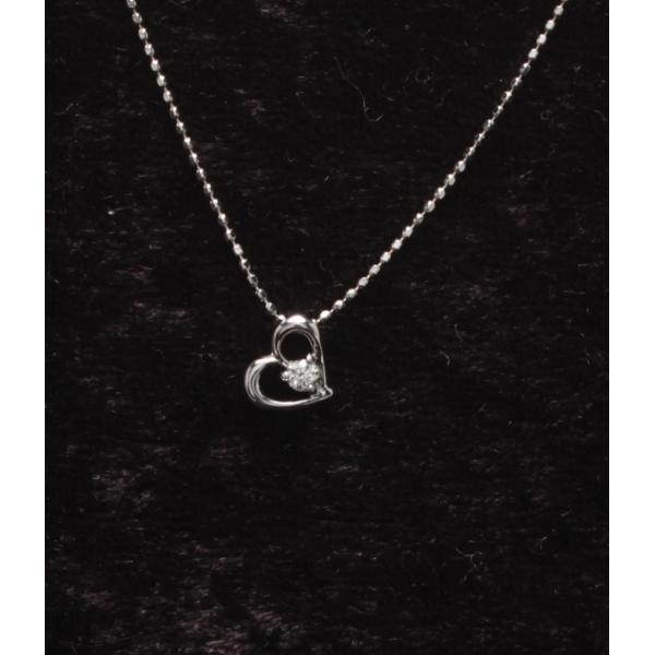 美品 ツツミ ネックレス K10WG ダイヤ 0.05ct レディース TSUTSUMI