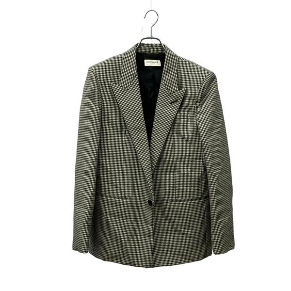 サンローラン テーラードジャケット TAILORED JACKET 千鳥格子柄 1B