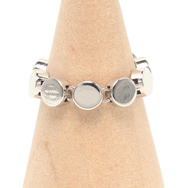 美品 グッチ リング 指輪 K18 チェーン プレート レディース SIZE 10号