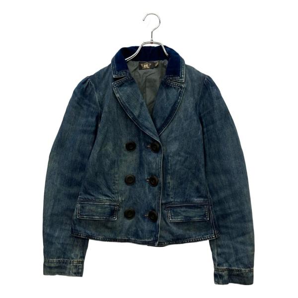 美品 ダブルアールエル デニムジャケット ダブルブレストジャケット
