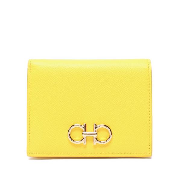 【未使用に近い】FERRAGAMOフェラガモ　ガンチーニ　二つ折り財布　現行品 サルバトーレフェラガモ Salvatore Ferragamo 二つ折り財布 ダブル