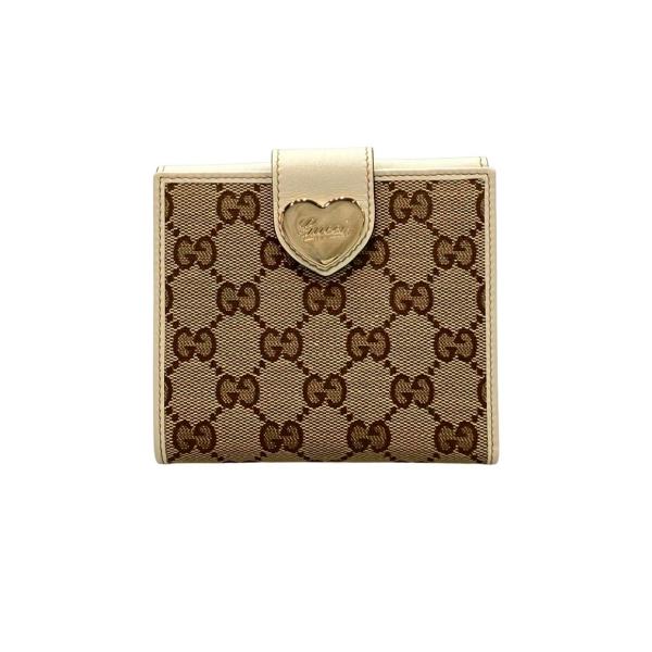 【箱付き】 GUCCI グッチ 二つ折り 財布 GG キャンバス レザー 美品 グッチ Wホック二つ折り財布 GGキャンバス 203549 4276
