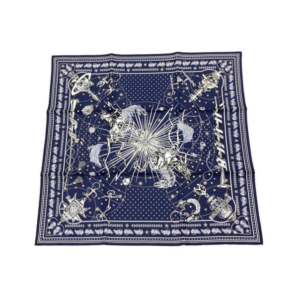 美品 エルメス スカーフ バンダナ カレ55 シルク100% コーラス