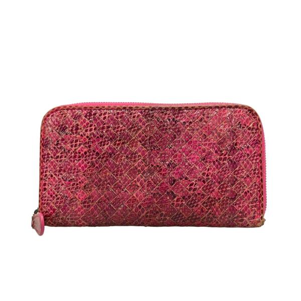 ボッテガ・ヴェネタ ラウンドファスナー長財布 イントレチャート