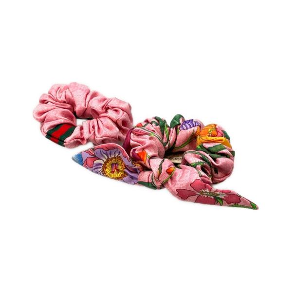 美品 グッチ シュシュ 2個セット シルク100% 765564 レディース GUCCI