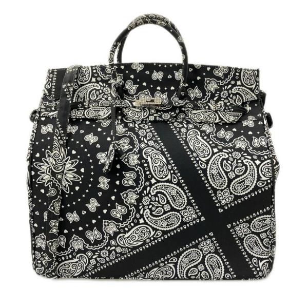 美品❉ ヘルメティック ペイズリートラベルバッグ 2way ブラック ヘルメティック 2WAY ボストンバッグ ショルダーバッグ 斜め掛け FKYB