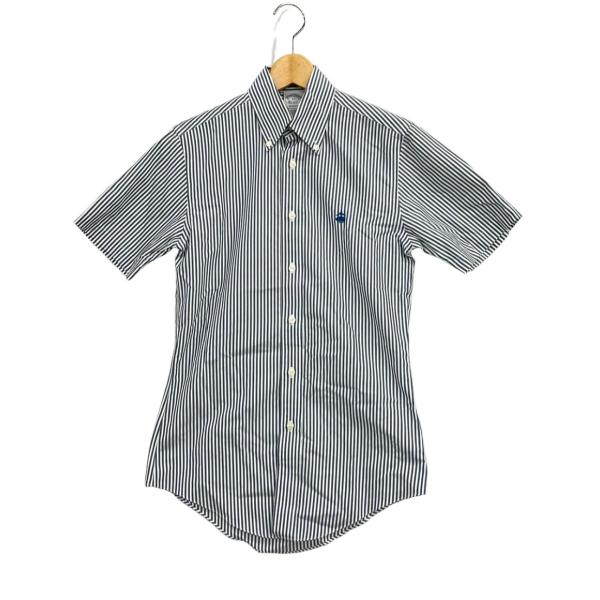 【美品】ブルックスブラザーズ　半袖　ビジネスシャツ　Ｌ　BROOKS メンズ ブルックスブラザーズ 半袖シャツ ストライプ メンズ SIZE XS