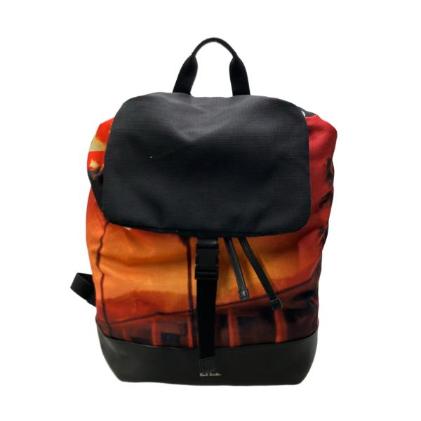 【極美品】Poul Smith バッグパック　巾着式　ブラック　ナイロン　大容量 ポール・スミス バックパック 巾着型 メンズ Paul Smith 中古