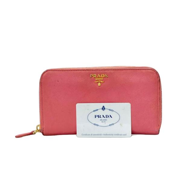 美品 プラダ サフィアーノ ラウンドファスナー 長財布 1M0506 レザー レディース PRADA 【234-00360】 PRADA - 美品 プラダ サフィアーノ ラウンドファスナー 長財布 1M0506