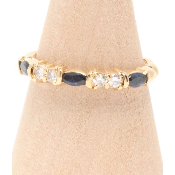 サファイヤ　ダイヤ　K18 指輪 リング 美品 リング 指輪 K18 サファイヤ ダイヤ 0.33ct レディース