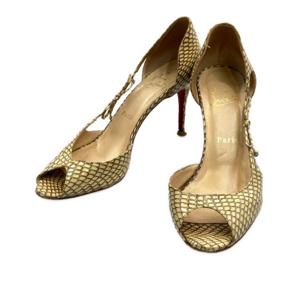 Christian Louboutin 黒 オープントゥ パンプス36 未使用品 中古・古着通販】Christian Louboutin (クリスチャン・ルブタン