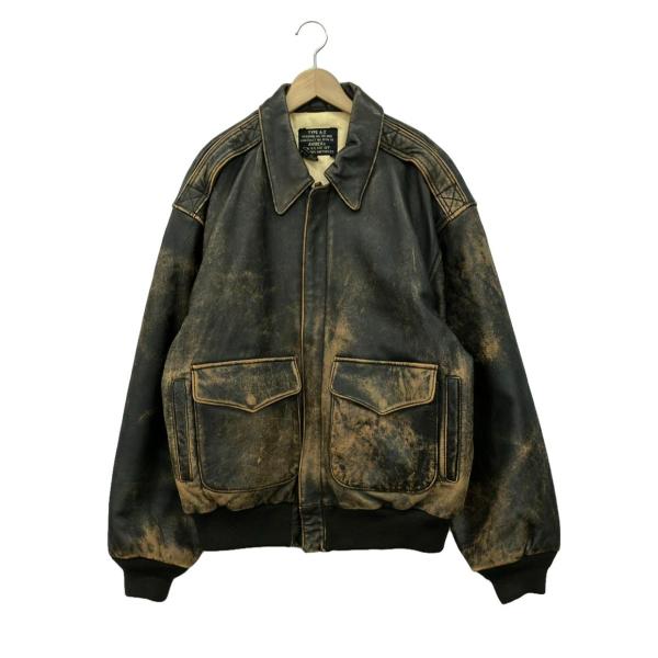 美品　AVIREX　レザージャケット　牛革　マスタードカラー　L 美品 AVIREX レザージャケット 牛革 マスタードカラー L AVIREX