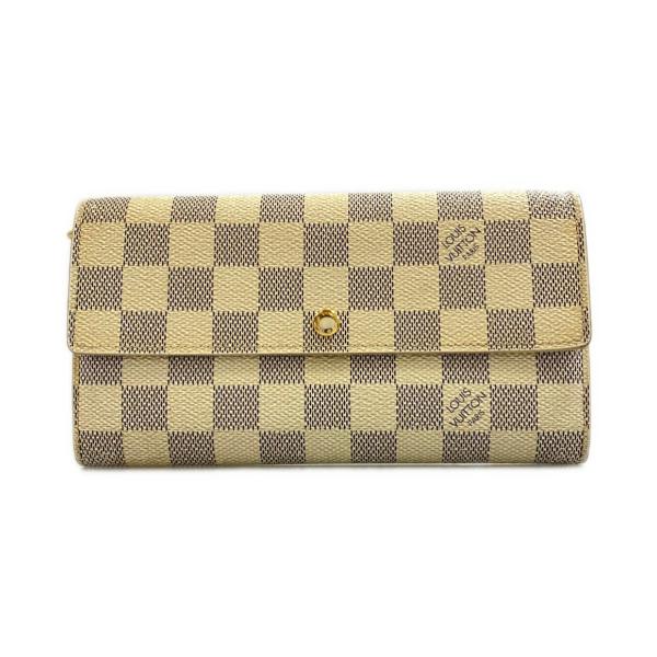 ルイ・ヴィトン 長財布 ポルトフォイユ サラ ダミエ アズール N61735