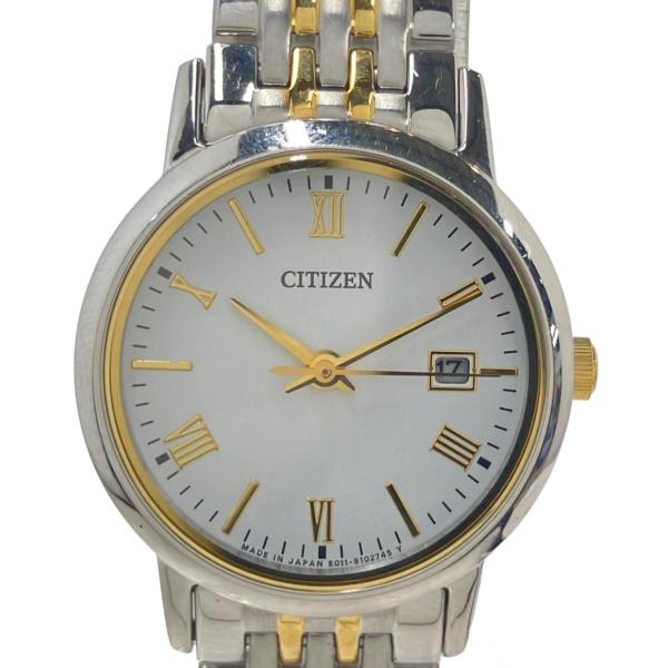 CITIZEN エコドライブ　ソーラー時計 シチズン 腕時計 Eco-Drive エコドライブ ソーラー ホワイト E011