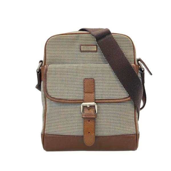 BURBERRY BLACK LABEL ショルダーバッグ キャンバス×レザー バーバリーブラックレーベル ショルダーバッグ 斜め掛け メンズ