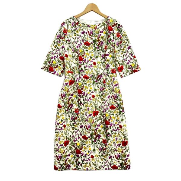 美品 マッキントッシュ ロンドン 七分袖ワンピース 花柄 レディース