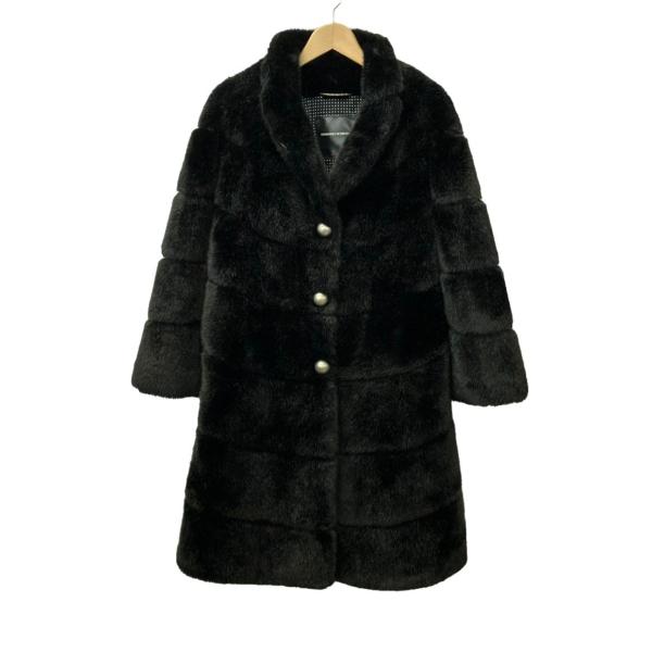 ERMANNO SCERVINO ノースリーブ ファーコート ブラック L ERMANNO SCERVINO ノースリーブ ファーコート ブラック L
