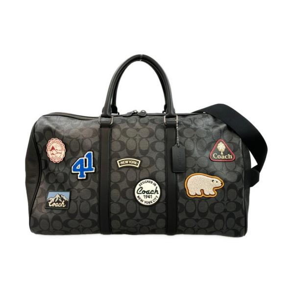 COACH コーチ マイクロ シグネチャー ボストンバッグ ナイロン レザー 