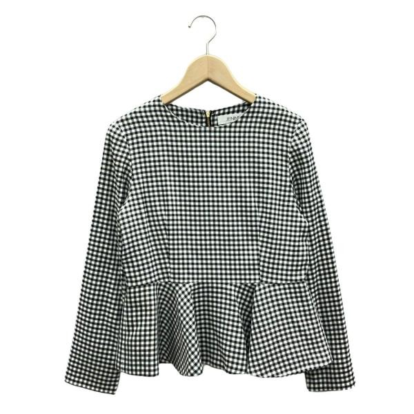 美品 ジェンヌ ギンガムチェックぺプラムブラウス レディース SIZE M