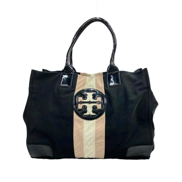 トリーバーチ トートバッグ ブラック ナイロン レザー トリーバーチ トートバッグ ナイロン エナメル レディース Tory Burch
