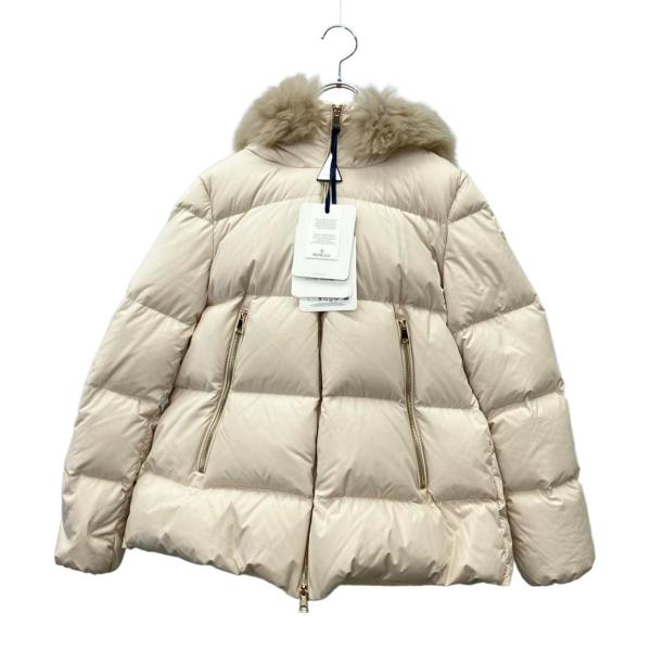 ★美品★　MONCLER ファー付きフードアウター ベージュ 美品 モンクレール ダウンジャケット 24AW ファー タグ付き インポート