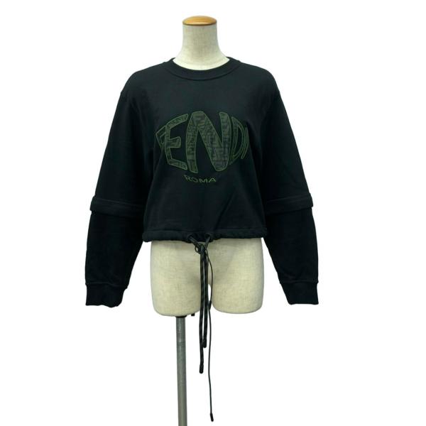 FENDI - フェンディ 長袖スウェット フィッシュアイクロップ ショートロゴトレーナー FS7461 レディース SIZE XXS FENDI フェンディ 長袖スウェット フィッシュアイクロップ ショートロゴ