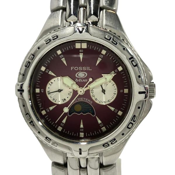 フォッシル 腕時計 クオーツ パープル BQ-9143 メンズ FOSSIL 中古