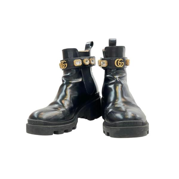 訳あり グッチ サイドゴアブーツ ビジュー レディース SIZE 37 (L