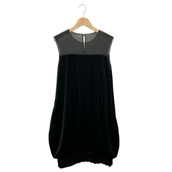 【美品】フォクシー ベロアノアール ノースリーブワンピース ブラック 40 ベロワノワール バイフォクシー ニューヨーク ノースリーブワンピース