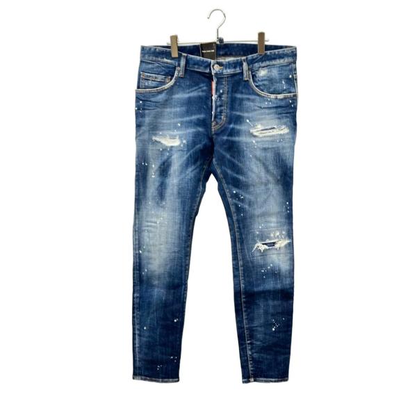 美品　DSQUARED　ディースクエアード　イタリア製ダメージデニムパンツ ディースクエアード デニムパンツ ダメージ加工 IDG インポート タグ