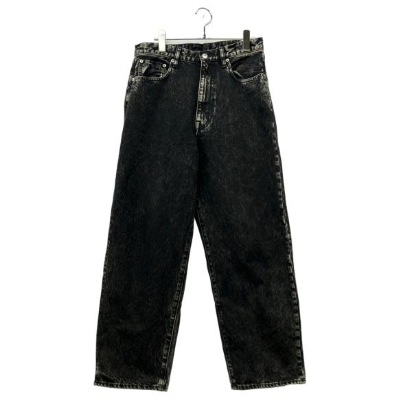 ウル デニムパンツ ジップアップ ケミカルウォッシュ加工 COTTON DENIM