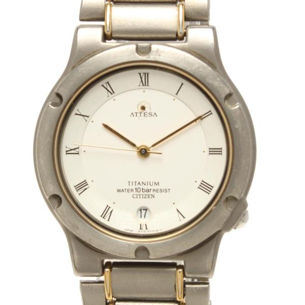 ミ*イ様 ジャンク品　CITIZEN シチズン ATTESA アテッサ 腕時計 シチズン 腕時計 アテッサ ATTESA クオーツ ホワイト 4713-472098