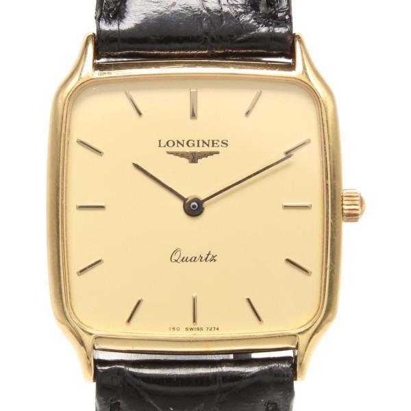 美品 稼動 LONGINES ロンジン FLAGSHIP スクエア 腕時計 ロンジン 腕時計 スクエア 18K クオーツ ゴールド メンズ LONGINES