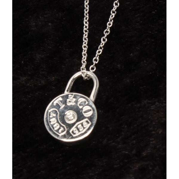 極美品 ティファニー ネックレス 1Pダイヤ ラウンドロック 1837 袋付き