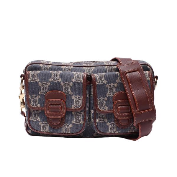 【中古】ＣＥＬＩＮＥ　パリマカダム　デニム　クロスボディバッグ 中古】CELINE パリマカダム デニム クロスボディバッグ