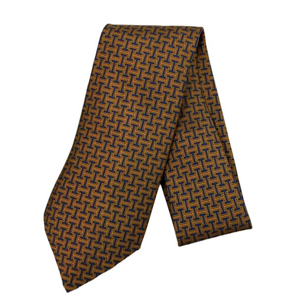 HERMES 黒 シルク ネクタイ　中古美品 HERMES - 【中古】 エルメス ネクタイ シルク ネイビー ビーバー