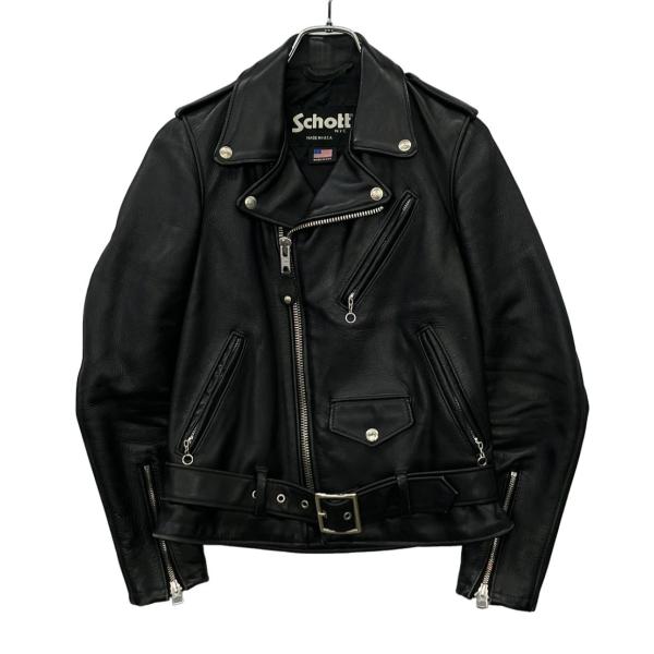 USA製 Schott × BON JOVI 本革 フリンジジャケット 希少44 ショット レザージャケット DOUBLE RIDERS 7478 メンズ SIZE XS schott