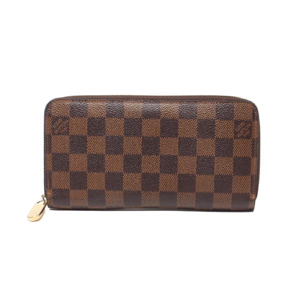 中古LVルイヴィトンN60015ダミエラウンドジップ長財布 ルイ・ヴィトン ラウンドファスナー長財布 ジッピーウォレット ダミエ
