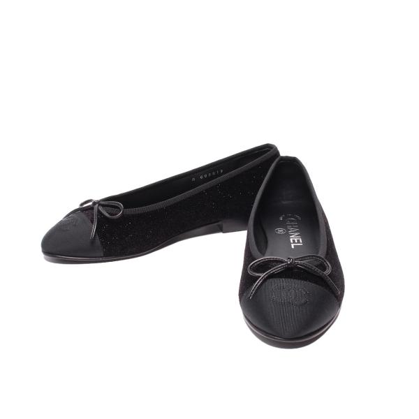 CHANEL バレエフラット 36 シャネル バレエシューズ フラットシューズ ラメ レディース