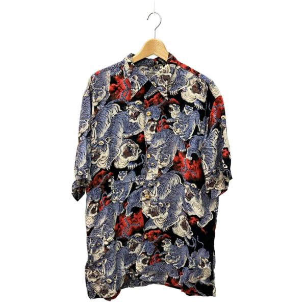 カラカウア×サンサーフ 百虎 アロハシャツ メンズ SIZE L