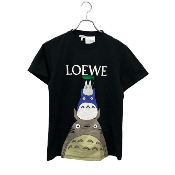 LOEWE ジブリ コラボ トトロ グラフィック Tシャツ 黒 ロエベ 半袖Tシャツ x スタジオジブリ となりのトトロ コラボTシャツ