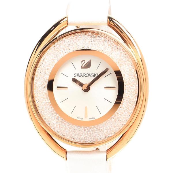 スワロフスキー 腕時計 Crystalline Oval White Tone Watch