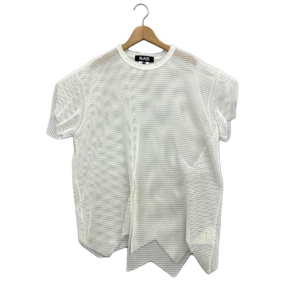 美品 ブラックコムデギャルソン 半袖シャツ カットオフ メッシュ
