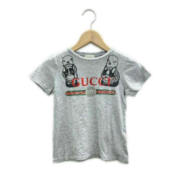 グッチ クルーネック半袖Tシャツ ブルドッグ キッズ SIZE 6 (120