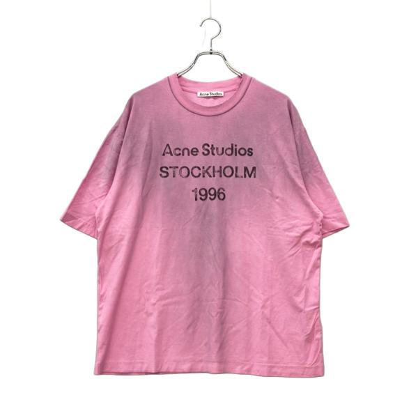 アクネ ストゥディオズ 半袖Tシャツ スプレーヴィンテージ 加工 ロゴ