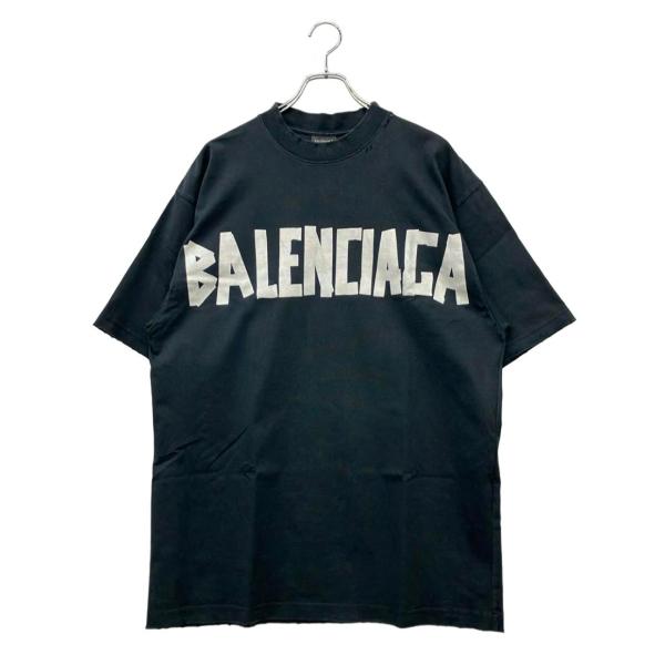 バレンシアガ 半袖Tシャツ Tape Type T-Shirt ダメージ加工 23SS