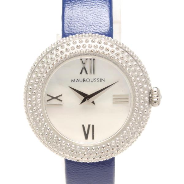 MAUBOUSSIN 腕時計 Mauboussin Montre Je t'Adore Jour et Nuit, acier, carrée blanche
